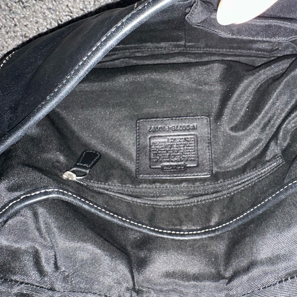 Authentic Coach - Black Leather Handbag with Silver Buckle - Picture 12 of 14